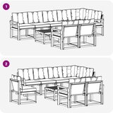 Set vanjskih sofa 9 kom. Prirodna i krem | shoptok.hr