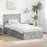  Krevetna konstrukcija Betonski sivi i srebrna 75 x 190 cm | shoptok.hr