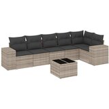 Maison Chic Seti vrtnega pohištva - Vrtna garnitura - Vrtni pohištvo set 7-delna z blazinami siv poli ratan, (21801250) | Shoptok.si
