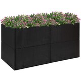 vidaXL Vrtno cvetlično korito črno 157x80x80 cm poli ratan Cene