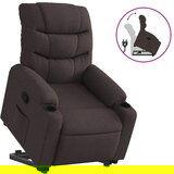 vidaXL Naslanjač s funkcijo vstajanja temno rjavo blago, (20926965) | Shoptok.si