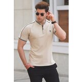 Madmext Beige Polo Collar Men's T-Shirt 9281 Cene