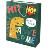 Green Dinosaur Paper Gift Bag 41.5cm x 30cm x 12cm Cijene