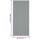 Krovni panel 12 pcs Sivi 100 x 45 cm Pocinčani čelik - Sivi 100 x 45 cm 12 | shoptok.hr