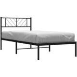  Metalni okvir za krevet s uzglavljem crni 80x200 cm | shoptok.hr