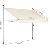 MULTIGARDEN tenda za terasu i balkon sa podešavanjem visine 3x1.2m beige multigarden AW-016 3X1.2 be Cene