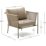Kave Home Zelen/bež kovinski vrtni fotelj Zivia – | Shoptok.si