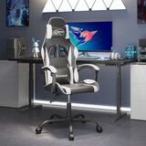 vidaXL Gaming stol črno in belo umetno usnje | Shoptok.si