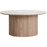 House Nordic Bež/v naravni barvi okrogla klubska mizica z mizno ploščo v marmornem dekorju ø 80 cm Athens – | Shoptok.si