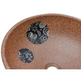Nadgradni Nadpultni umivalnik rjav in moder okrogel Φ41x14 cm keramika | Shoptok.si