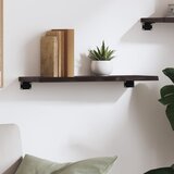  Zidna polica tamnosmeđa 60x20x2 cm od obrađene hrastovine | shoptok.hr