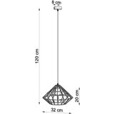  Obesna svetilka UMBERTO črna, (21348087) | Shoptok.si