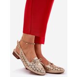 Boto Perforated Ballerinas With Open Heel Gold Navinnia | ePonuda.com