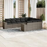 vidaXL 10-dijelni set vrtnih sofa od poliratana s jastucima sivi | shoptok.hr