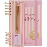 Tri Coastal Design Group S.R.L Datumirana agenda i hemijska olovka set - Daily, 18 month, Stripe, spirala Cene