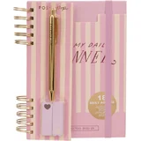 Datumirana agenda i hemijska olovka set - Daily, 18 month, Stripe, spirala