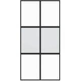 vidaXL Drsna vrata črna 102,5x205 cm kaljeno steklo in aluminij | Shoptok.si