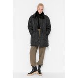 Trendyol Ecru Wide Cut Oversize Collar Plush Detailed Snap Closure Coat | Shoptok.si