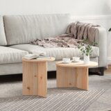 vidaXL Set kavno mizico 2 pcs Naravna 49 x 49 x 28 cm Cene