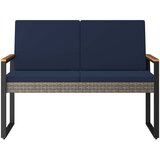  Vanjska klupa Siva i tamnoplava 107 x 61 x 80 cm poliratan | shoptok.hr