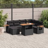 vidaXL 8-dijelni set vrtnih sofa od poliratana s jastucima crni | shoptok.hr