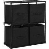 Furnova Omara s 4 košarami iz blaga črna 63x30x71 cm jeklo, (21956098) | Shoptok.si