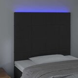  Posteljno vzglavje črno 100x5x118/128 cm žamet, (20951596) | Shoptok.si