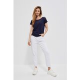 Moodo Cotton blouse with lace - navy blue | Shoptok.si