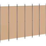  Razdjelnik prostora s 6 panela Bež 300 x 200 cm Tkanina | shoptok.hr