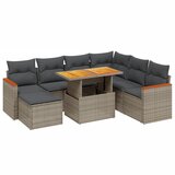 Maison Chic Seti vrtnega pohištva - Vrtna garnitura - Vrtni pohištvo set 8-delna z blazinami siv poli ratan, (21800237) | Shoptok.si