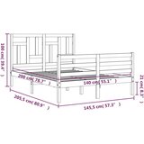  Za krevet s uzglavljem bijeli 140x200 cm od masivnog drva | shoptok.hr