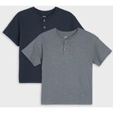 Sinsay Pamučne loose majice s henley izrezom 2 pack Slike