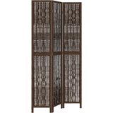 Furnova Paravan 3-delni temno rjav trden les pavlovnije, (21929697) | Shoptok.si