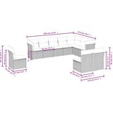  10-dijelni set vrtnih sofa s jastucima crni od poliratana | shoptok.hr