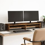 vidaXL Stojalo za monitor dimljeni hrast 100x24x16 cm inženirski les Cene