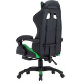 In Racing stol z oporo za noge zeleno in črno umetno usnje | Shoptok.si