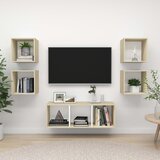  The Living Store Komplet TV omaric 5-delni bel in sonoma hrast iverna plošča - Komplet TV Omaric, (21555744) | Shoptok.si