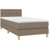  s oprugama i madracem smeđesivi 100 x 200 cm od tkanine | shoptok.hr