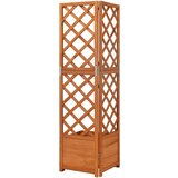 vidaXL Kotno cvetlično korito z oporno mrežo 40x40x150 cm les jelke | Shoptok.si