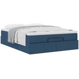  Otomanski okvir kreveta s madracem plavi 140x200cm od tkanine | shoptok.hr
