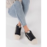 Shelvt Black and white platform sneakers | shoptok.hr