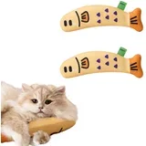 Set 2 ribjih igrač iz juta z vgrajeno naravno mačjo meto Yellow, (5000294568)