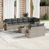  9-dijelni set vrtnih sofa od poliratana s jastucima svjetlosivi | shoptok.hr