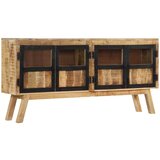vidaXL Komoda smeđe-crna 160 x 30 x 76 cm od masivnog drva manga Cijene