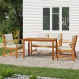  4-dijelni vrtni blagovaonski set s jastucima od bagremovog drva | shoptok.hr