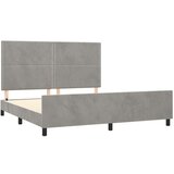  Okvir za krevet s uzglavljem svjetlosivi 160x200 cm baršunasti | shoptok.hr