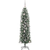 vidaXL Umetno vitko božično drevo med 150 LED Zelena in bela 150 cm | Shoptok.si