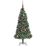 vidaXL Umjetno osvetljeno božično drevo s kompletom kroglic 150 cm | Shoptok.si