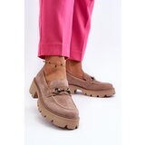 VINCEZA Chunky Women's Suede Moccasins Beige Neloria | Shoptok.si