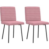  Jedilni stoli 2 kosa roza žamet, (21828382) | Shoptok.si
